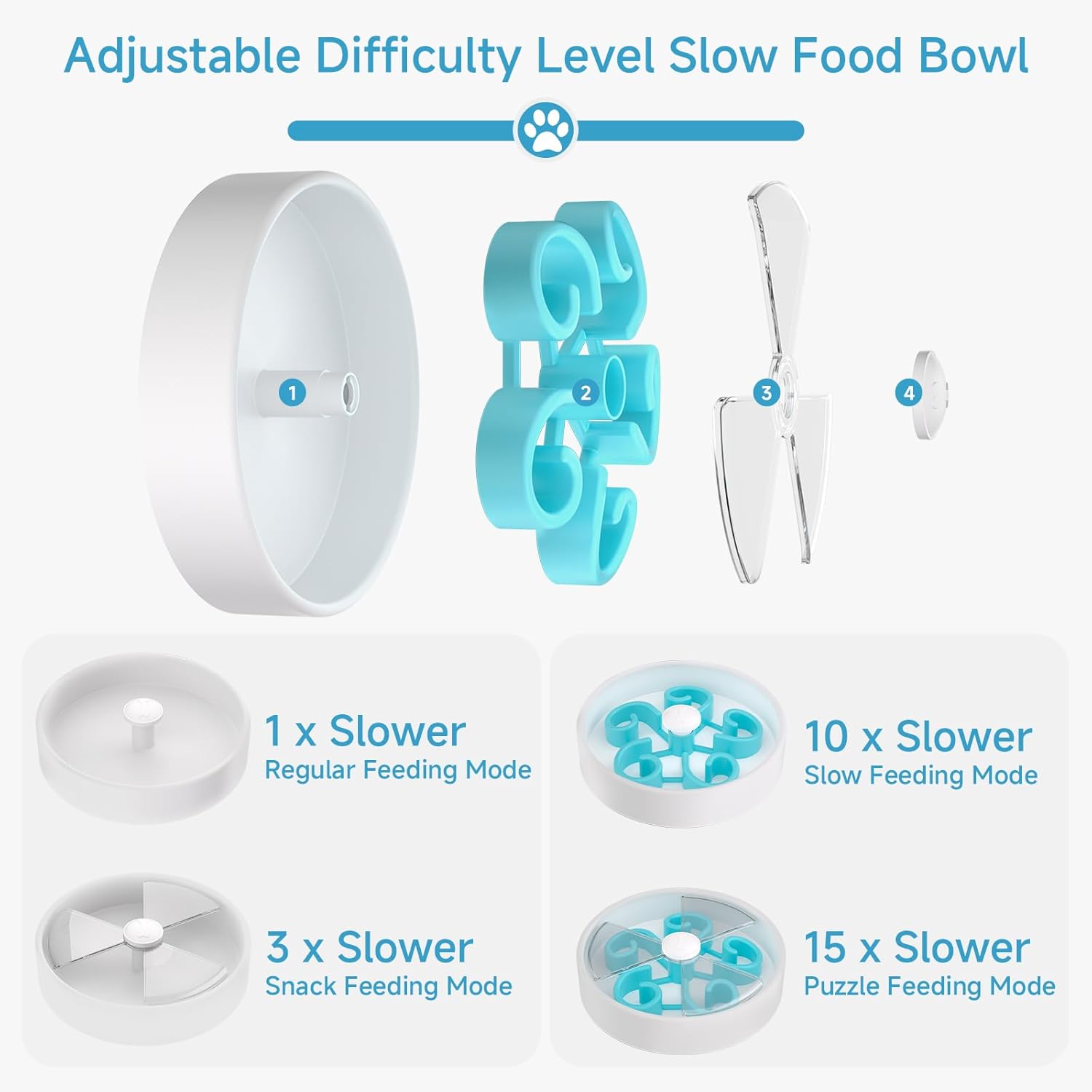 KFX-1845949 Interactive Slow Feeder Dog Bowl with Maze Design for Healthy Eating Habits