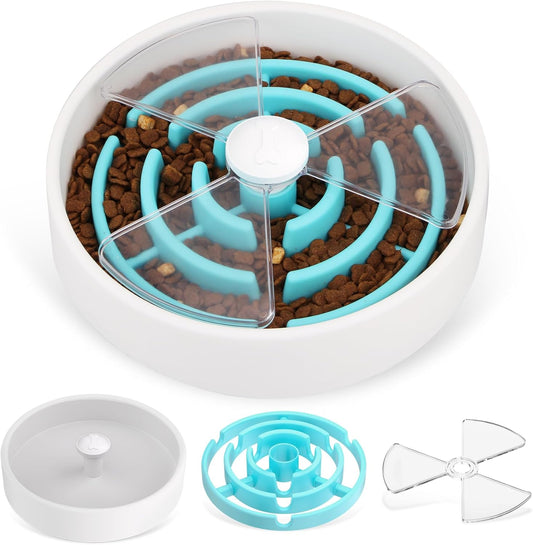 KFX-1845949 Interactive Slow Feeder Dog Bowl with Maze Design for Healthy Eating Habits