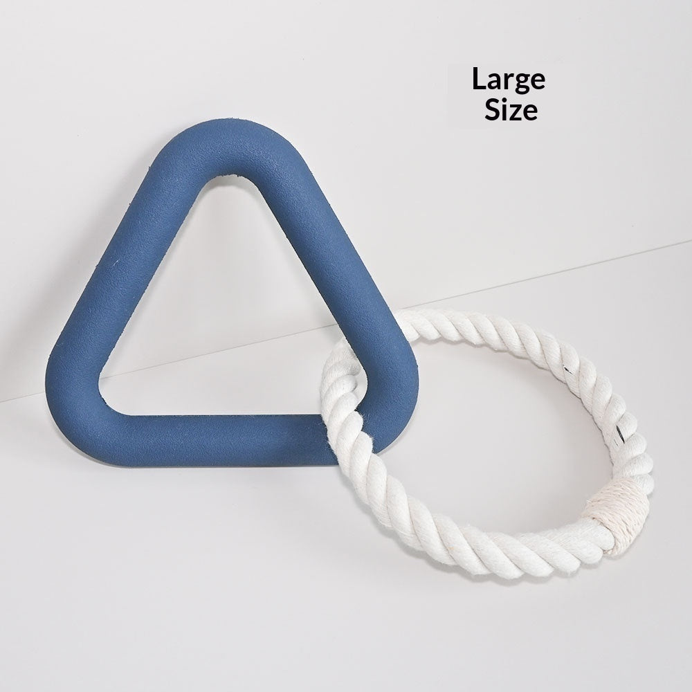 KFX-1846589 Triangle Tug-of-War Toy for Pets - Foam TPR Cotton Rope Molar Chew 13.5cm