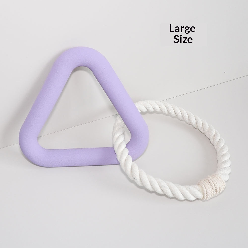 KFX-1846589 Triangle Tug-of-War Toy for Pets - Foam TPR Cotton Rope Molar Chew 13.5cm