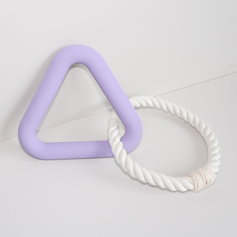 KFX-1846589 Triangle Tug-of-War Toy for Pets - Foam TPR Cotton Rope Molar Chew 13.5cm