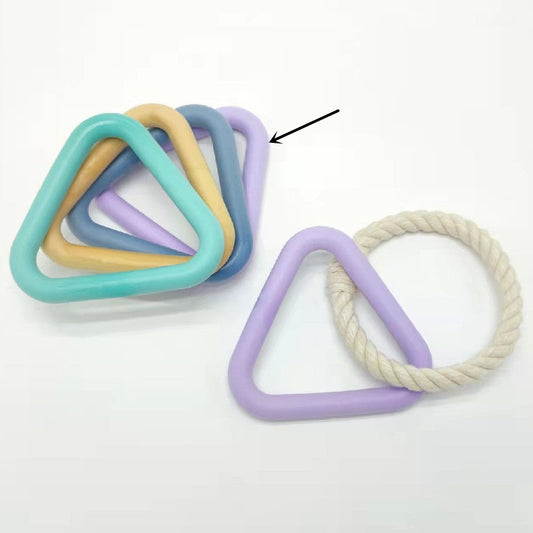 KFX-1846589 Triangle Tug-of-War Toy for Pets - Foam TPR Cotton Rope Molar Chew 13.5cm