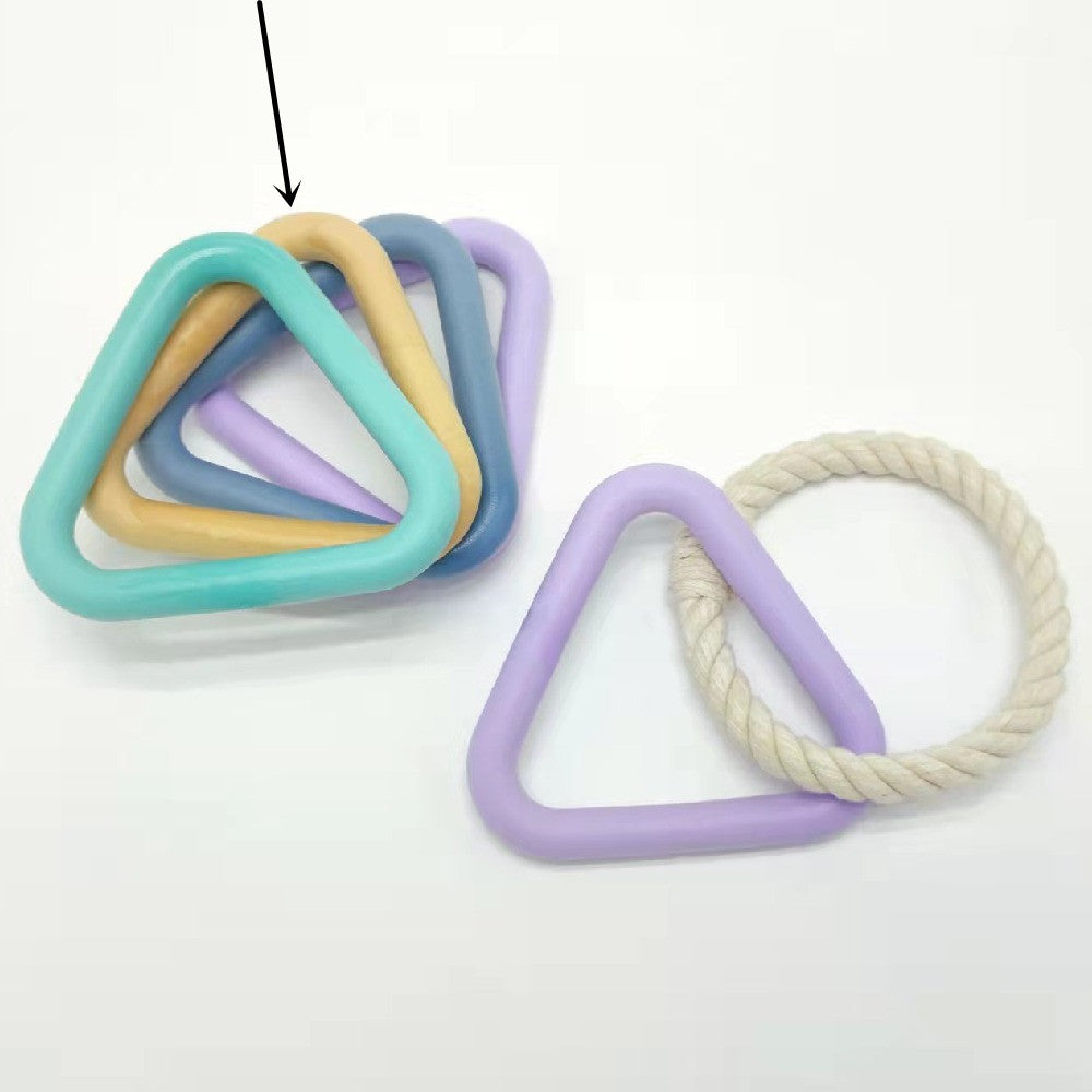 KFX-1846589 Triangle Tug-of-War Toy for Pets - Foam TPR Cotton Rope Molar Chew 13.5cm