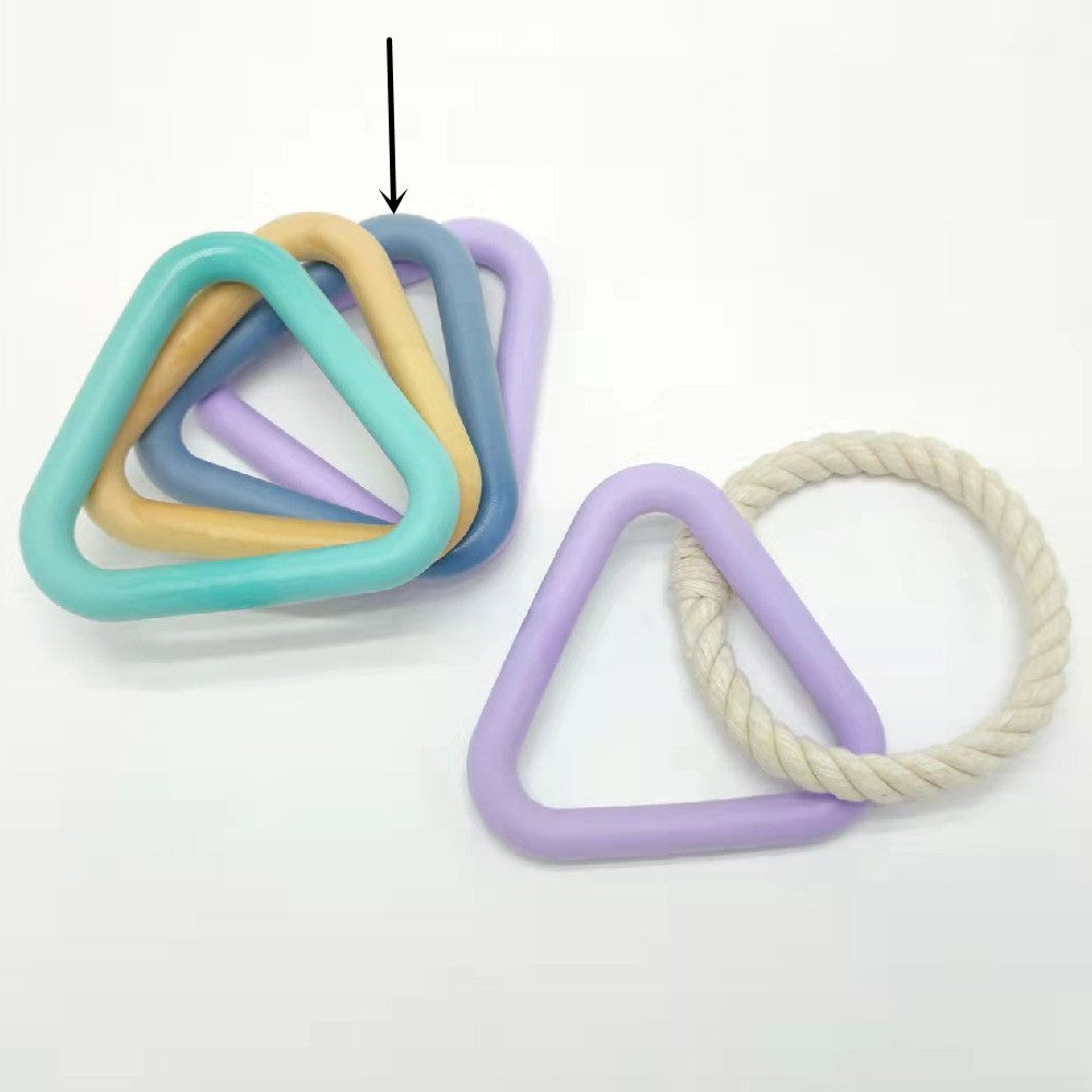 KFX-1846589 Triangle Tug-of-War Toy for Pets - Foam TPR Cotton Rope Molar Chew 13.5cm