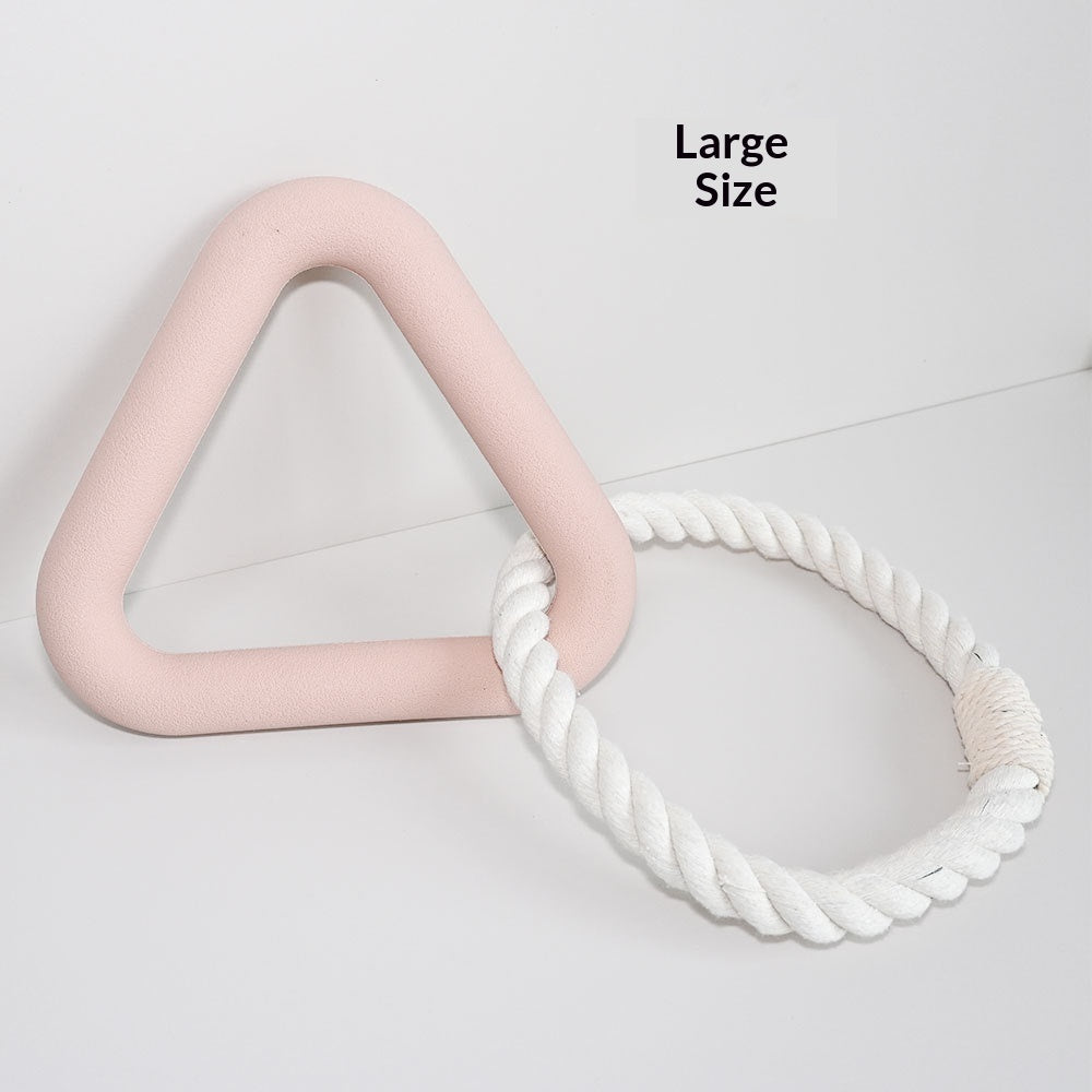 KFX-1846589 Triangle Tug-of-War Toy for Pets - Foam TPR Cotton Rope Molar Chew 13.5cm
