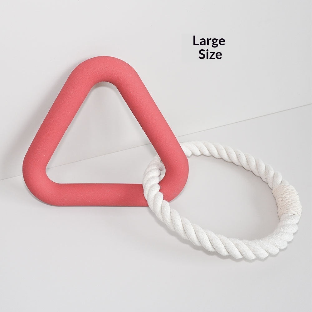 KFX-1846589 Triangle Tug-of-War Toy for Pets - Foam TPR Cotton Rope Molar Chew 13.5cm