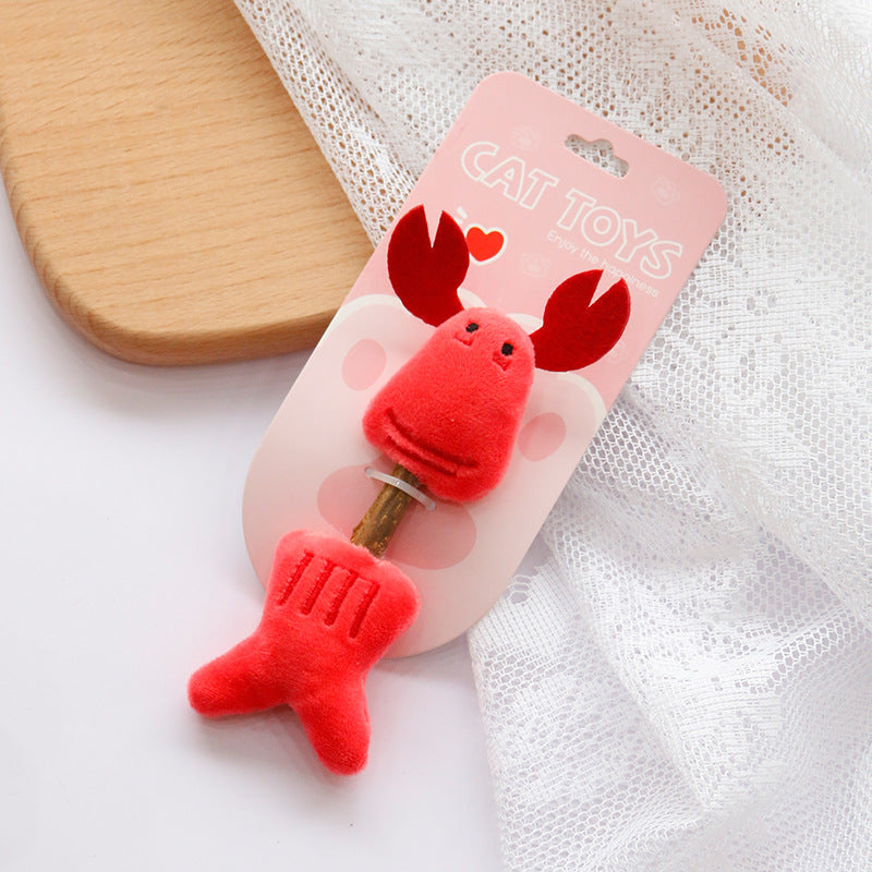 KFX-1847357 Molar Rod Cat Toys for Teeth Cleaning - Crocodile, Pig, Blue Whale, Giraffe, Crayfish Colors