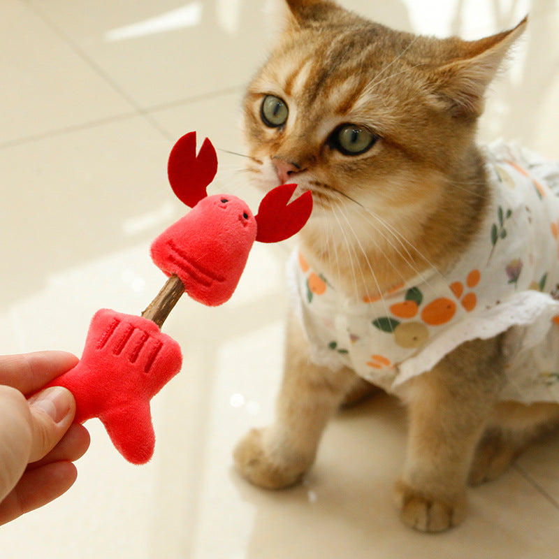 KFX-1847357 Molar Rod Cat Toys for Teeth Cleaning - Crocodile, Pig, Blue Whale, Giraffe, Crayfish Colors