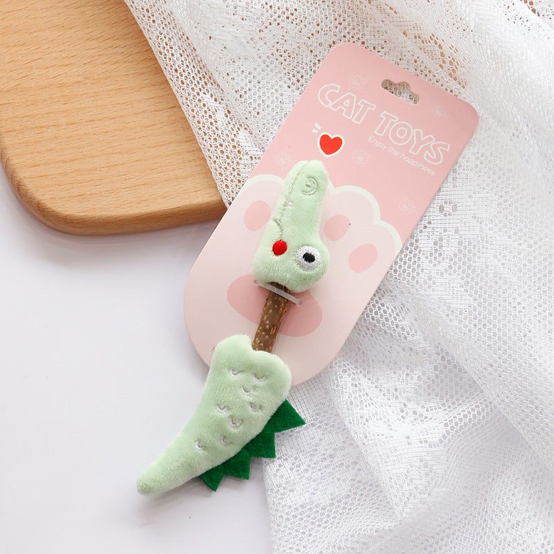 KFX-1847357 Molar Rod Cat Toys for Teeth Cleaning - Crocodile, Pig, Blue Whale, Giraffe, Crayfish Colors