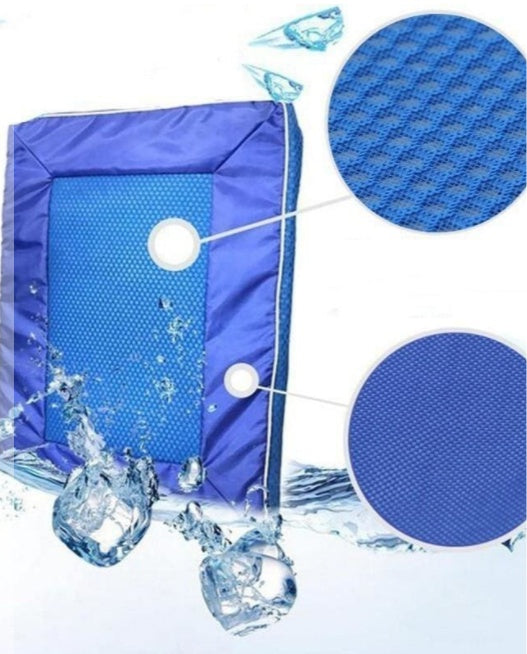 KFX-1847613 Cooling Pad for Pets - Breathable Nylon Ice Mat in Blue, Multiple Sizes Available