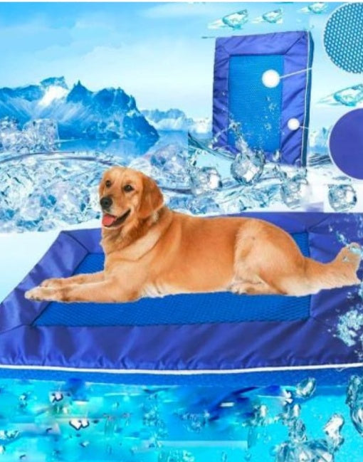 KFX-1847613 Cooling Pad for Pets - Breathable Nylon Ice Mat in Blue, Multiple Sizes Available