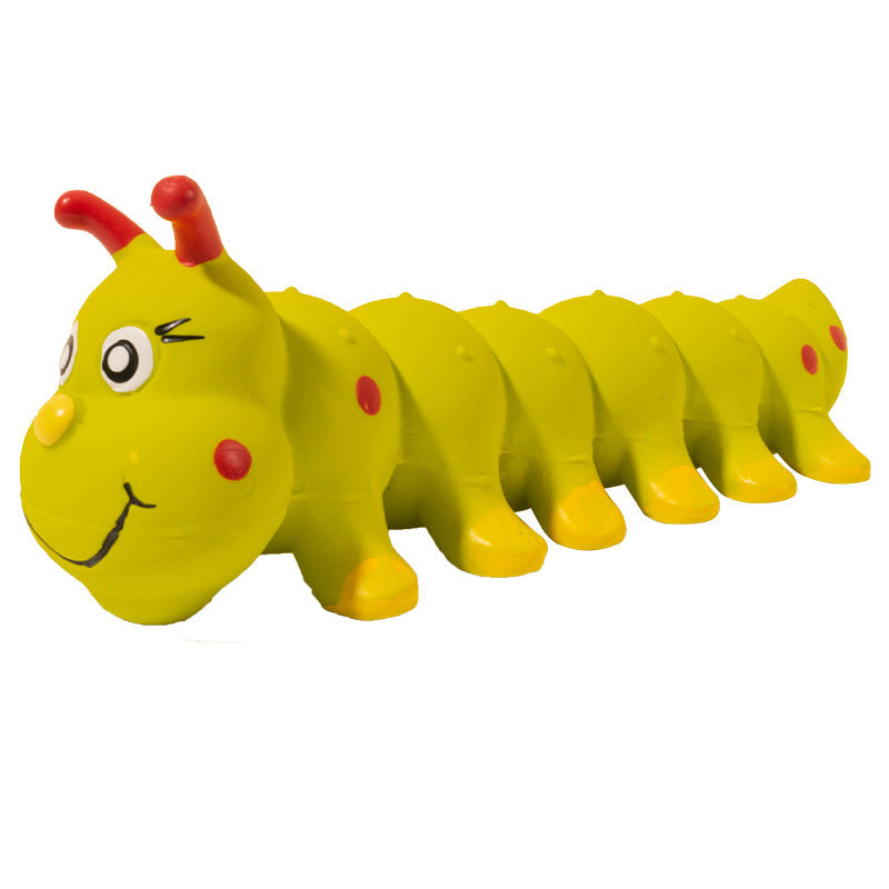 KFX-1849021 Caterpillar Rubber Dog Chew Toy for Small to Medium Dogs - Interactive Anxiety Relief Toy