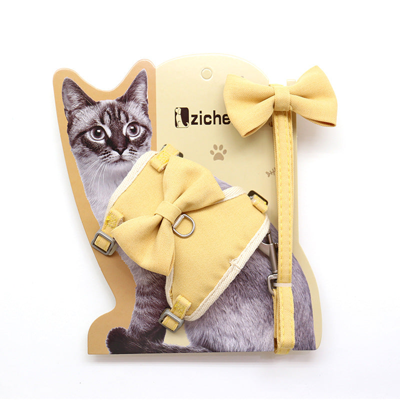 KFX-1850813 Adjustable Polyester Chest Harness with Traction Rope for Cats, Multiple Colors Available