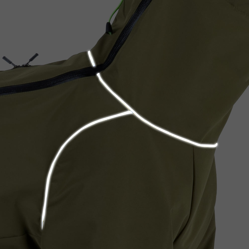 KFX-1851197 Windproof Turtleneck Jacket for Large Dogs - Keep Warm in Style, Available in Turmeric and Army Green
