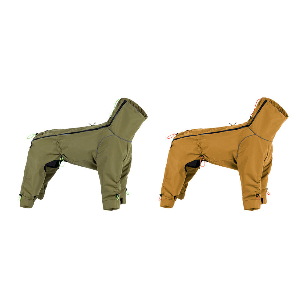 KFX-1851197 Windproof Turtleneck Jacket for Large Dogs - Keep Warm in Style, Available in Turmeric and Army Green