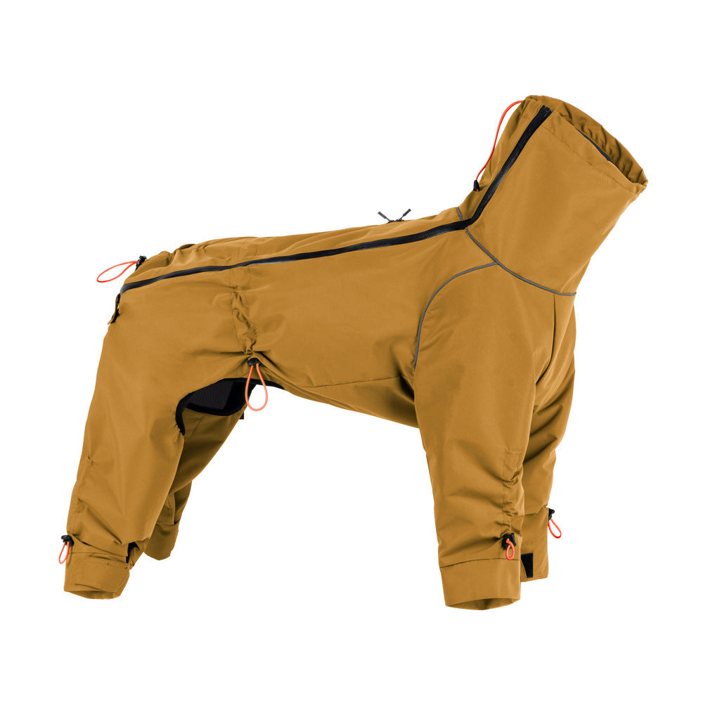 KFX-1851197 Windproof Turtleneck Jacket for Large Dogs - Keep Warm in Style, Available in Turmeric and Army Green