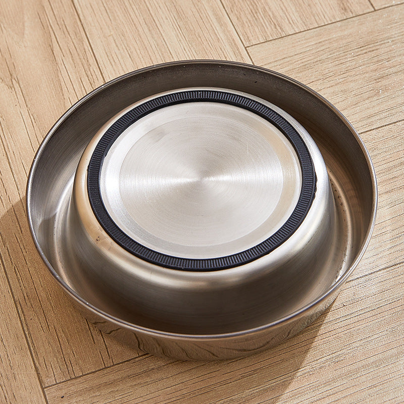 KFX-1851709 Durable Stainless Steel Pet Bowl - Anti-Spill, Non-Slip, Easy to Clean