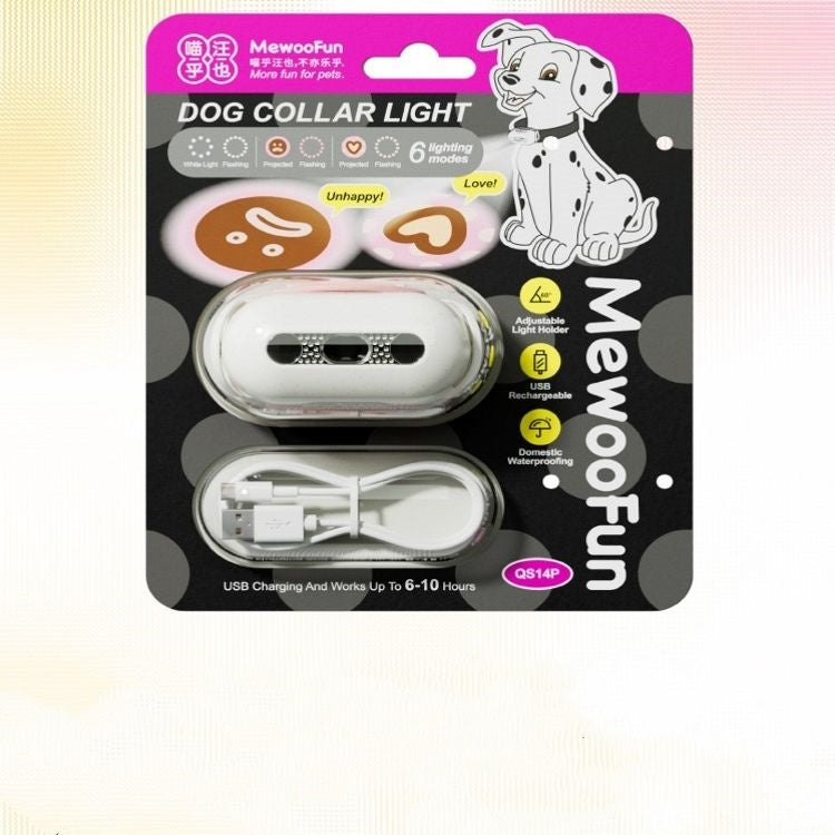 KFX-1853501 Luminous Pet Collar with Interactive Patterns for Dogs in Fresh Pink, Gray, Green, and Caramel Mocha