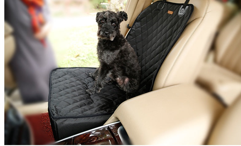 KFX-1856317 Luxury Waterproof Pet Car Mat for Front Seat - Thickened Nylon, 45x45x58cm, Available in Black, Gray, Champagne Apricot