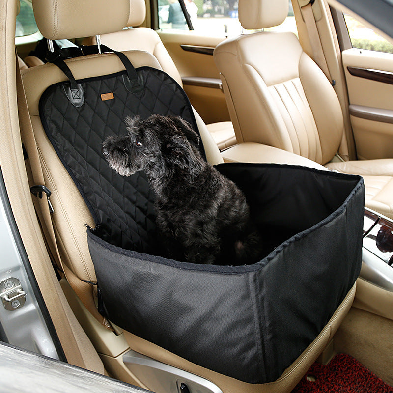KFX-1856317 Luxury Waterproof Pet Car Mat for Front Seat - Thickened Nylon, 45x45x58cm, Available in Black, Gray, Champagne Apricot