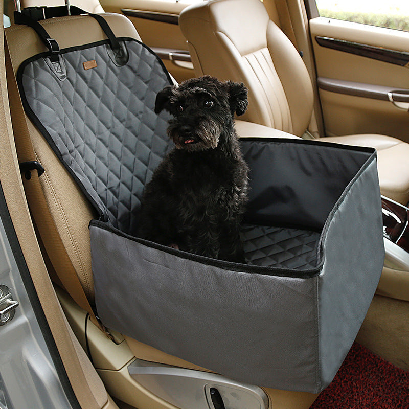 KFX-1856317 Luxury Waterproof Pet Car Mat for Front Seat - Thickened Nylon, 45x45x58cm, Available in Black, Gray, Champagne Apricot