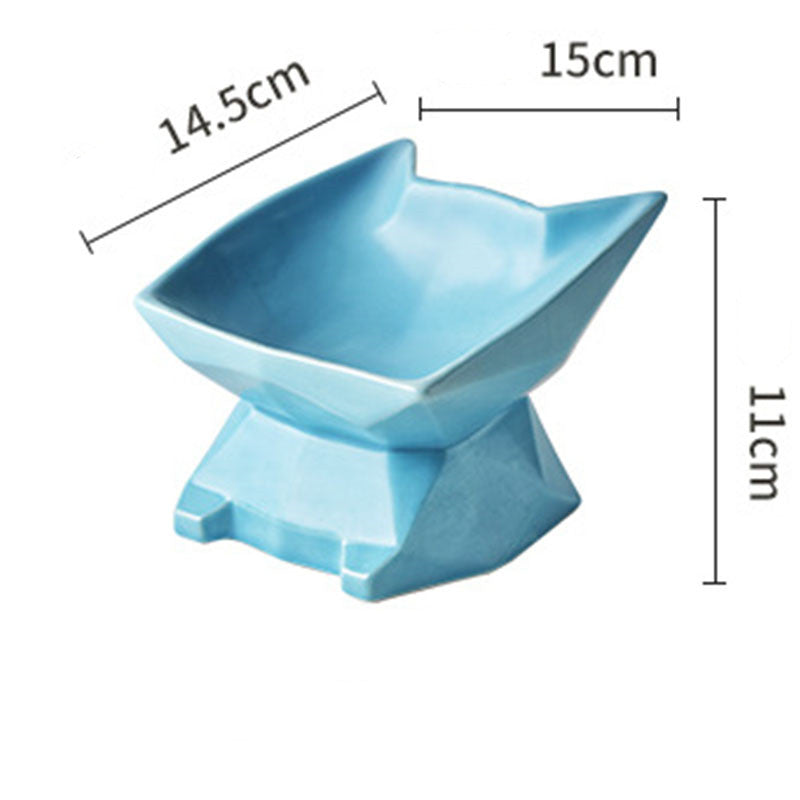 KFX-1857469 Creative Cat-Shaped Ceramic Food Bowl in Multiple Colors for Cats