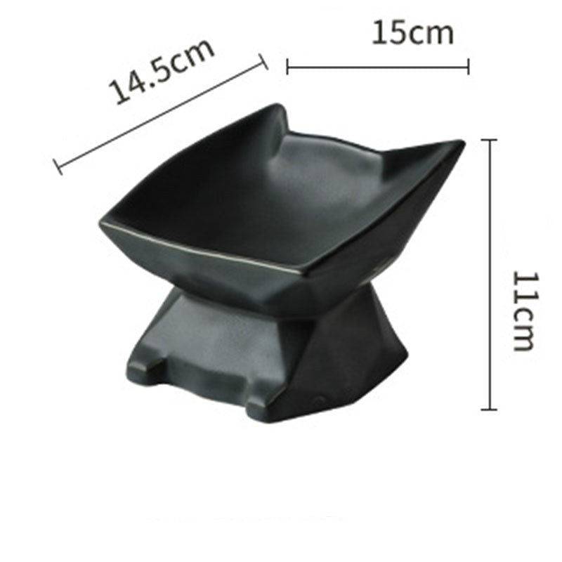 KFX-1857469 Creative Cat-Shaped Ceramic Food Bowl in Multiple Colors for Cats
