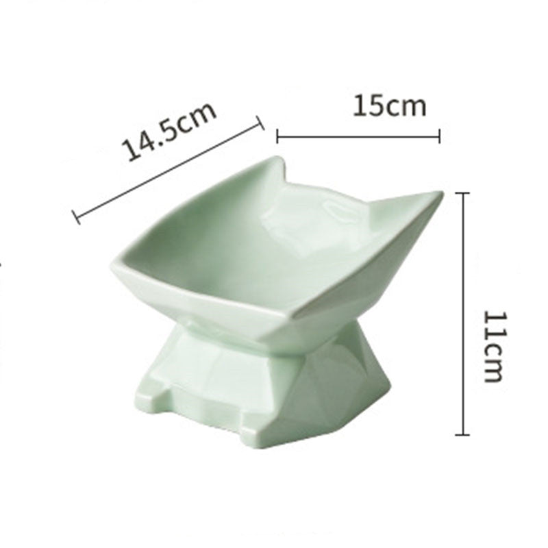 KFX-1857469 Creative Cat-Shaped Ceramic Food Bowl in Multiple Colors for Cats