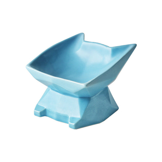KFX-1857469 Creative Cat-Shaped Ceramic Food Bowl in Multiple Colors for Cats