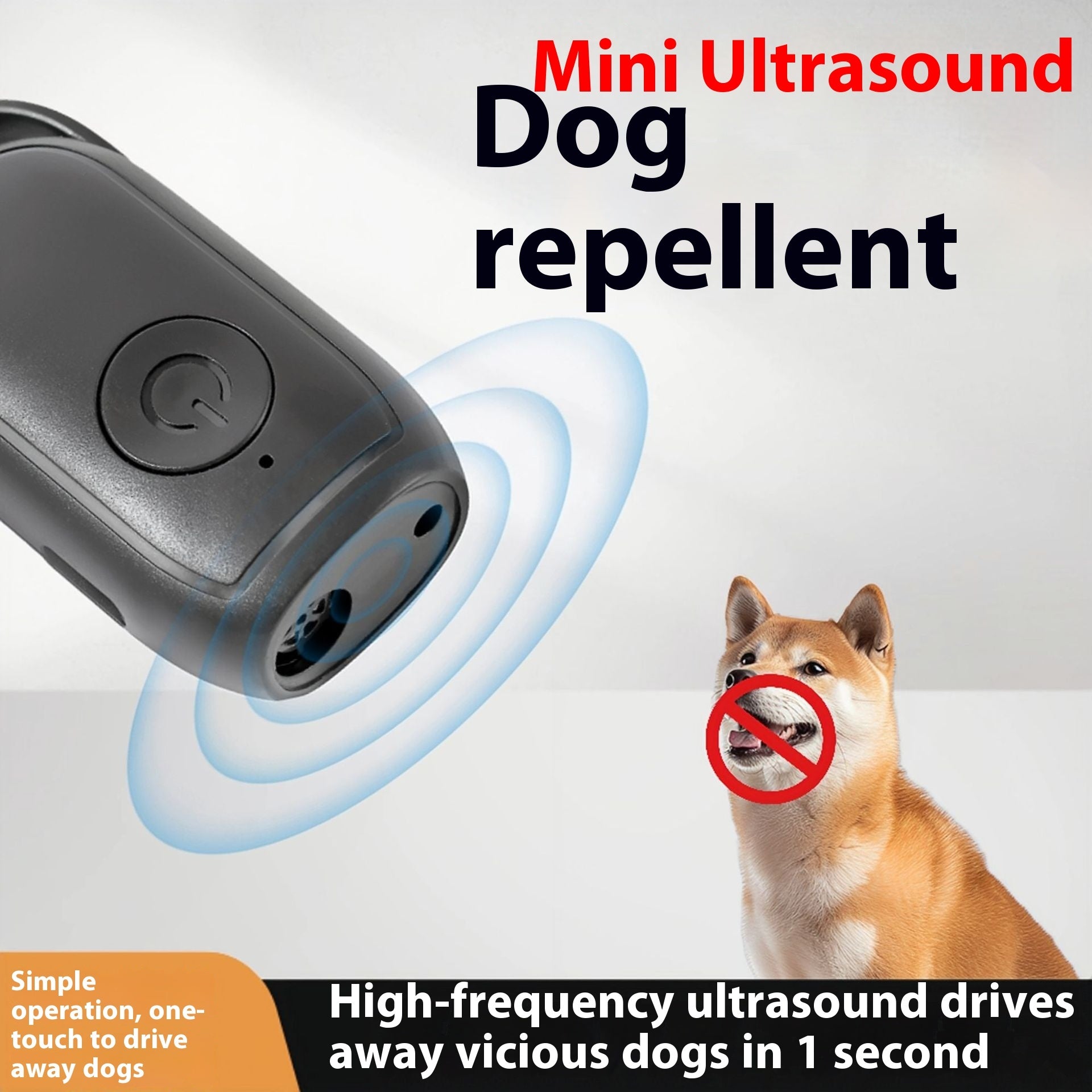 KFX-1858109 Mini Ultrasonic Dog Dispeller with Lanyard and Data Cable