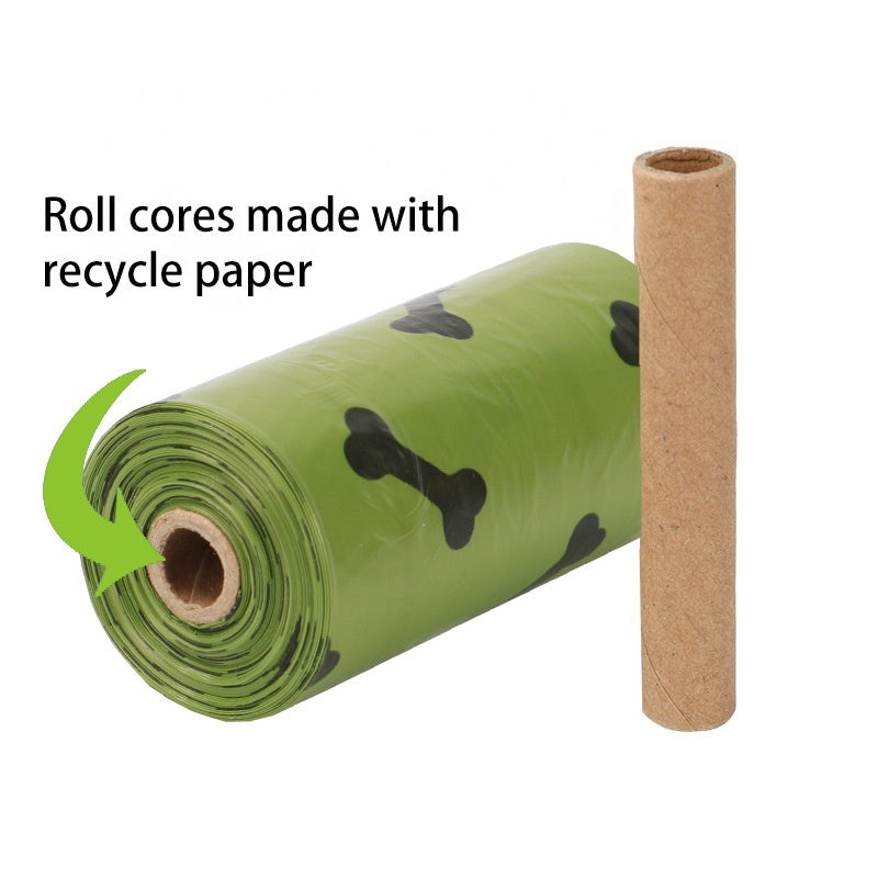 KFX-1859517 Degradable Dog Poop Bags - 18 Rolls in Military Green with Black Bone Design