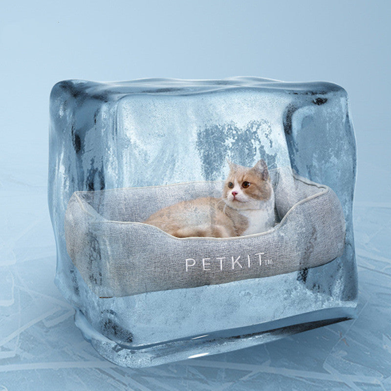 KFX-1861309 Cooling Pet Mattress for Dogs & Cats - Removable Ice Pad, Gray, Multiple Sizes Available