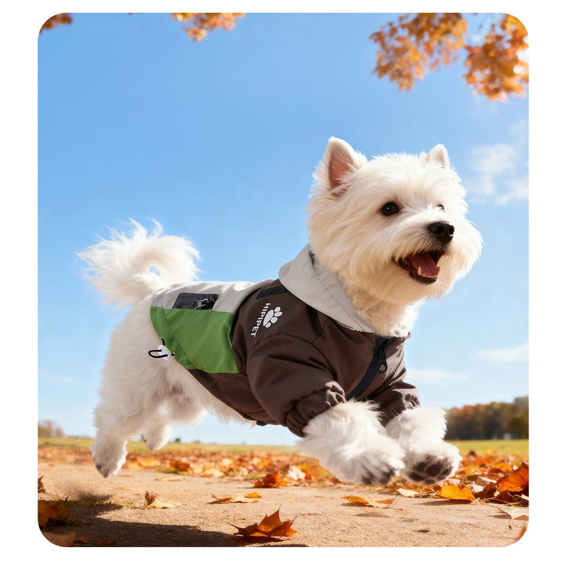 KFX-1861821 Waterproof Outdoor Dog Jacket with Hood, Reflective Hiking Coat and Multiple Pockets