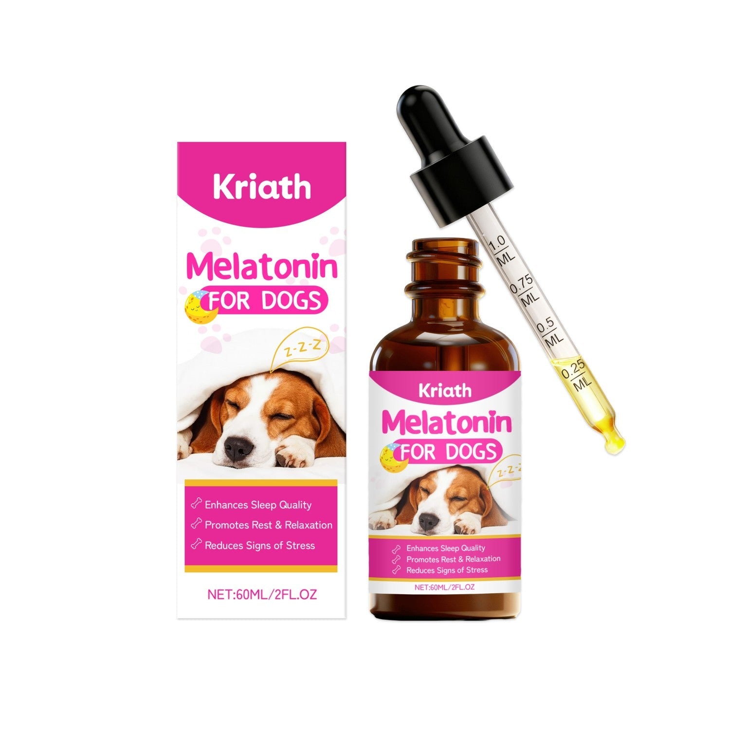 KFX-1863101 Melatonin Drops for Dogs - Natural Sleep Aid with Purified Ingredients