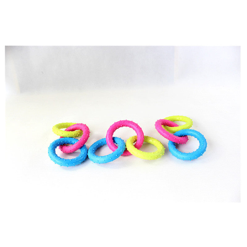 KFX-1864509 Durable Rubber Three-Chain Dog Molar Toy for Healthy Chewing