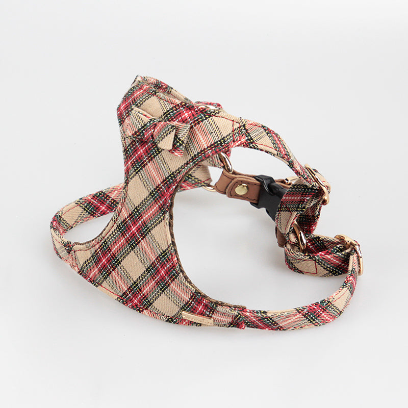 KFX-1865021 Stylish Cotton Fabric Dog Leash with Chest Strap for Small to Medium Breeds