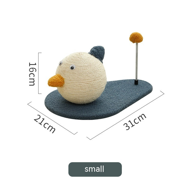 KFX-1866301 Cute Duck Wooden Cat Scratch Board and Grasping Ball Set for Cats