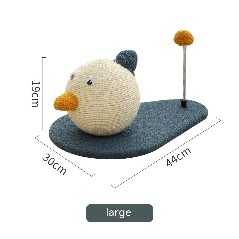 KFX-1866301 Cute Duck Wooden Cat Scratch Board and Grasping Ball Set for Cats