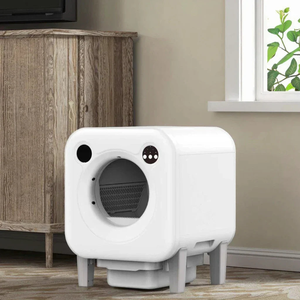 KFX-186643 Automatic Cat Litter Box with Large 10kg Capacity and Easy Clean Design, Durable Plastic Construction