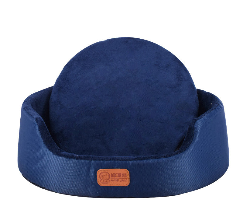 KFX-1867069 Universal Washable Oval Fossa Pet Bed for Small to Medium Dogs and Cats, Double-Strand Nylon with Oxford Cloth Jacket