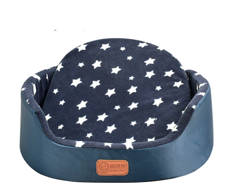 KFX-1867069 Universal Washable Oval Fossa Pet Bed for Small to Medium Dogs and Cats, Double-Strand Nylon with Oxford Cloth Jacket