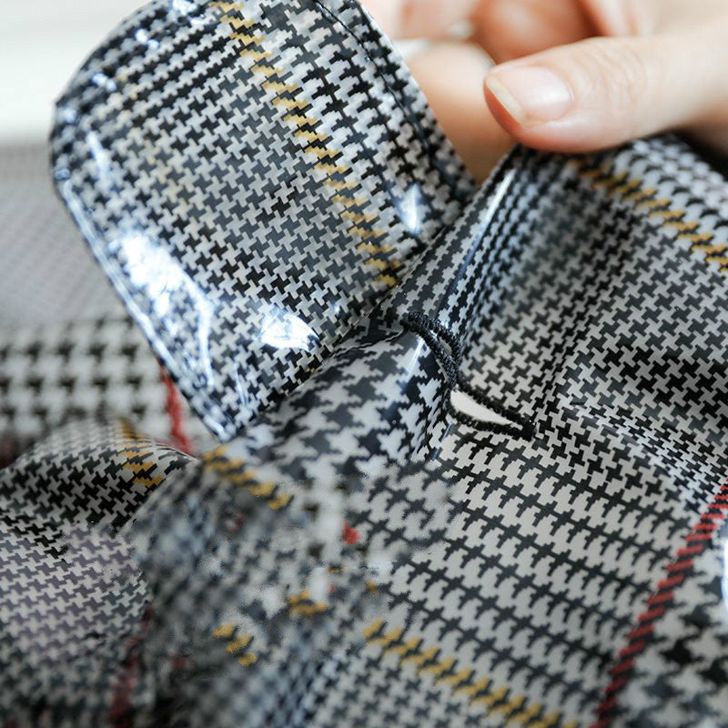 KFX-1867197 Stylish Grey Grid Dog Raincoat for Small to XXL Sizes
