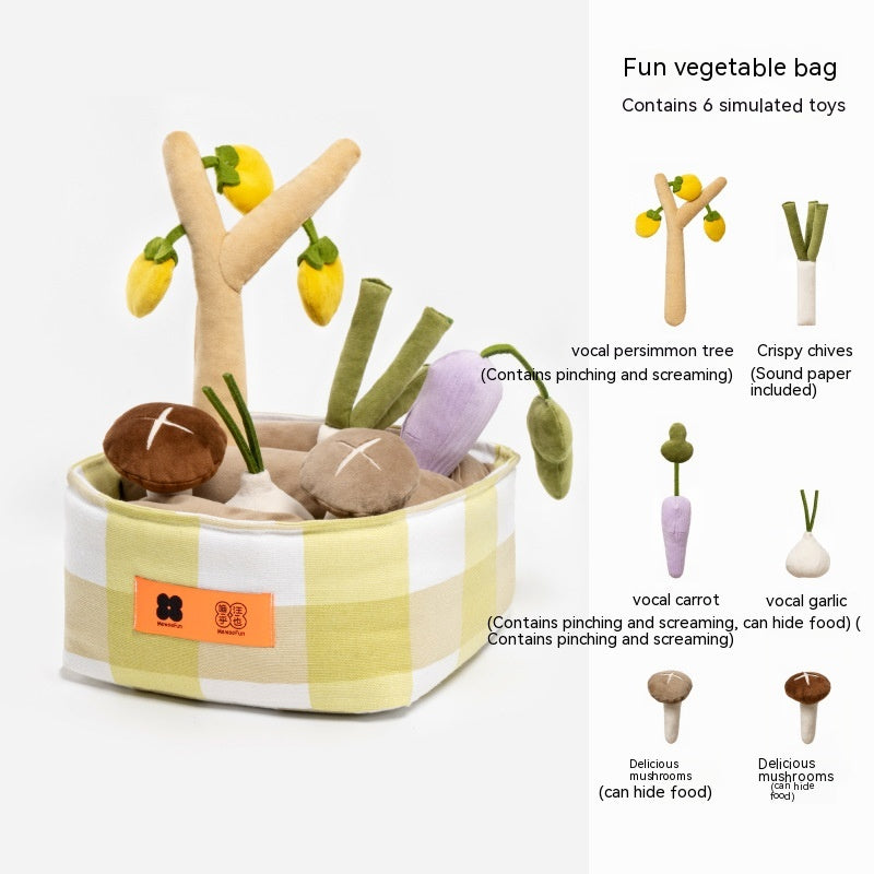 KFX-1867837 Interactive Food Leakage Educational Toys for Dogs - Fun Fruits & Vegetables Simulation Set