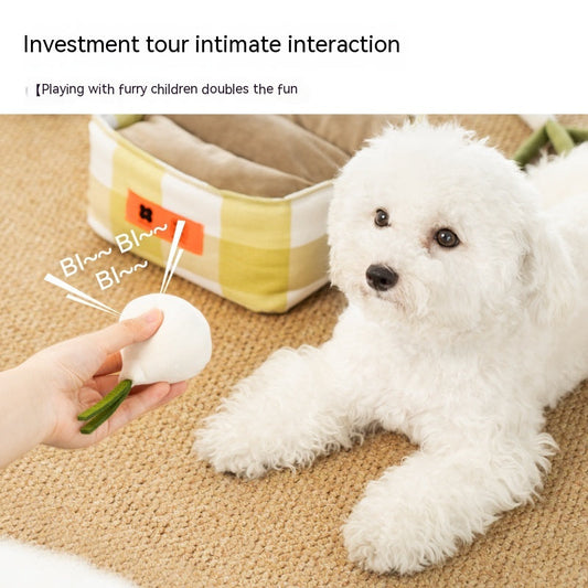 KFX-1867837 Interactive Food Leakage Educational Toys for Dogs - Fun Fruits & Vegetables Simulation Set