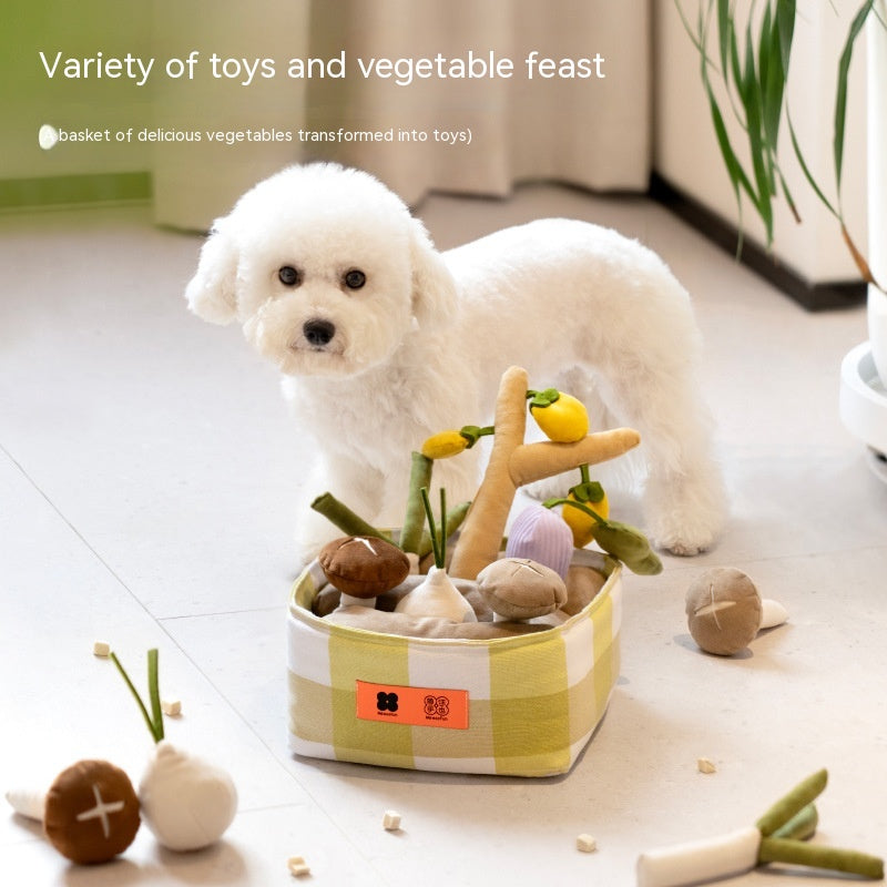 KFX-1867837 Interactive Food Leakage Educational Toys for Dogs - Fun Fruits & Vegetables Simulation Set