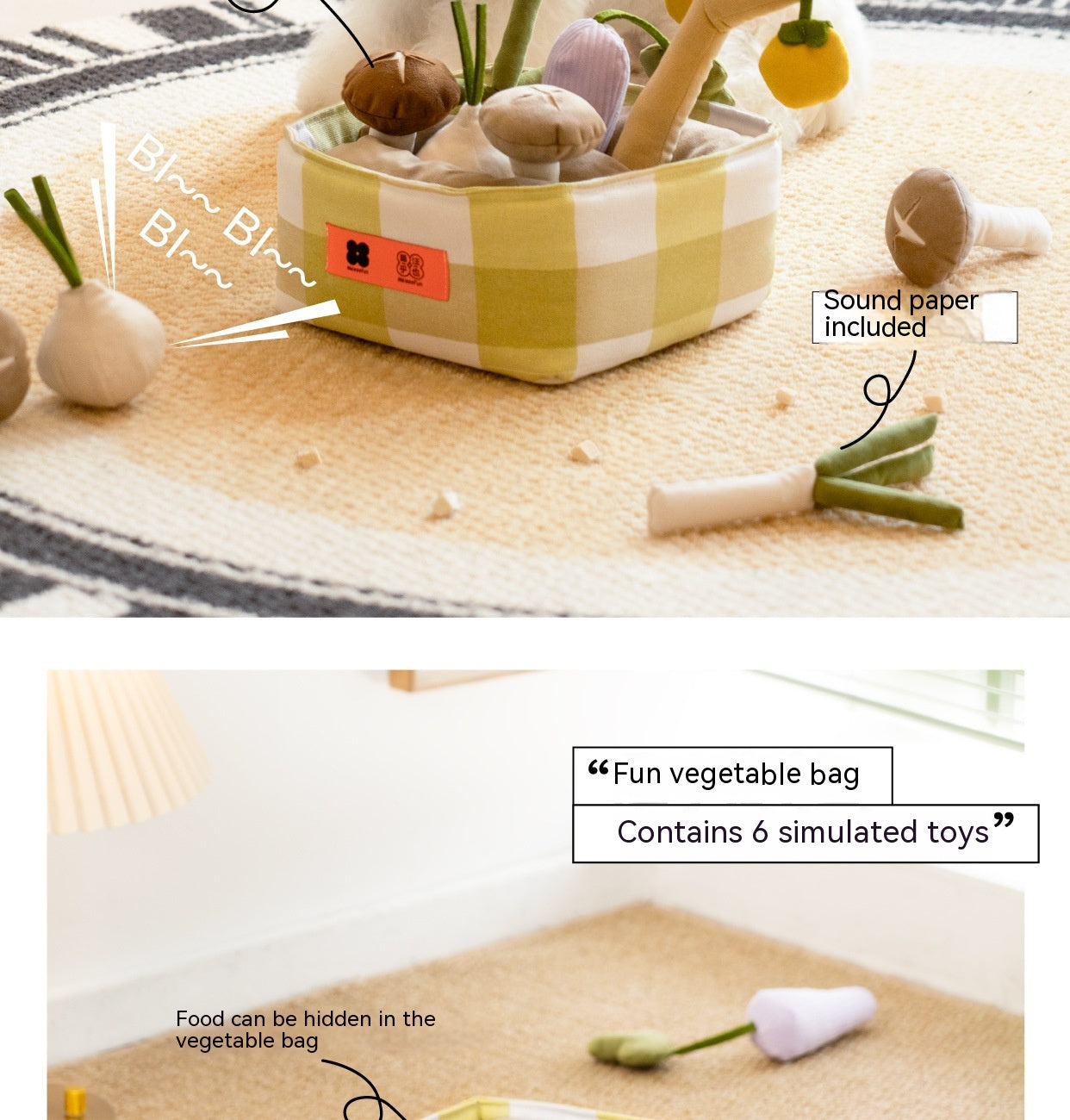 KFX-1867837 Interactive Food Leakage Educational Toys for Dogs - Fun Fruits & Vegetables Simulation Set