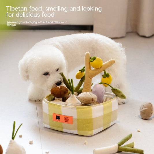 KFX-1867837 Interactive Food Leakage Educational Toys for Dogs - Fun Fruits & Vegetables Simulation Set
