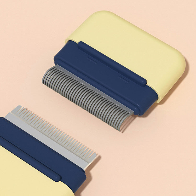 KFX-1868605 Pet Hair Removal Comb in Sunshine Orange Cream Powder with ABS and Stainless Steel Blades