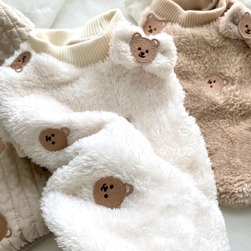 KFX-1869373 Fluffy Cat Jacket with Embroidery in White and Khaki - Various Sizes Available
