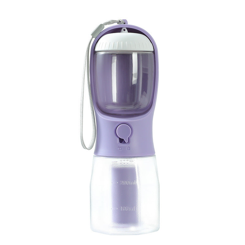 KFX-1874621 3-in-1 Portable Pet Water Cup with Food Storage and Waste Bag Compartment